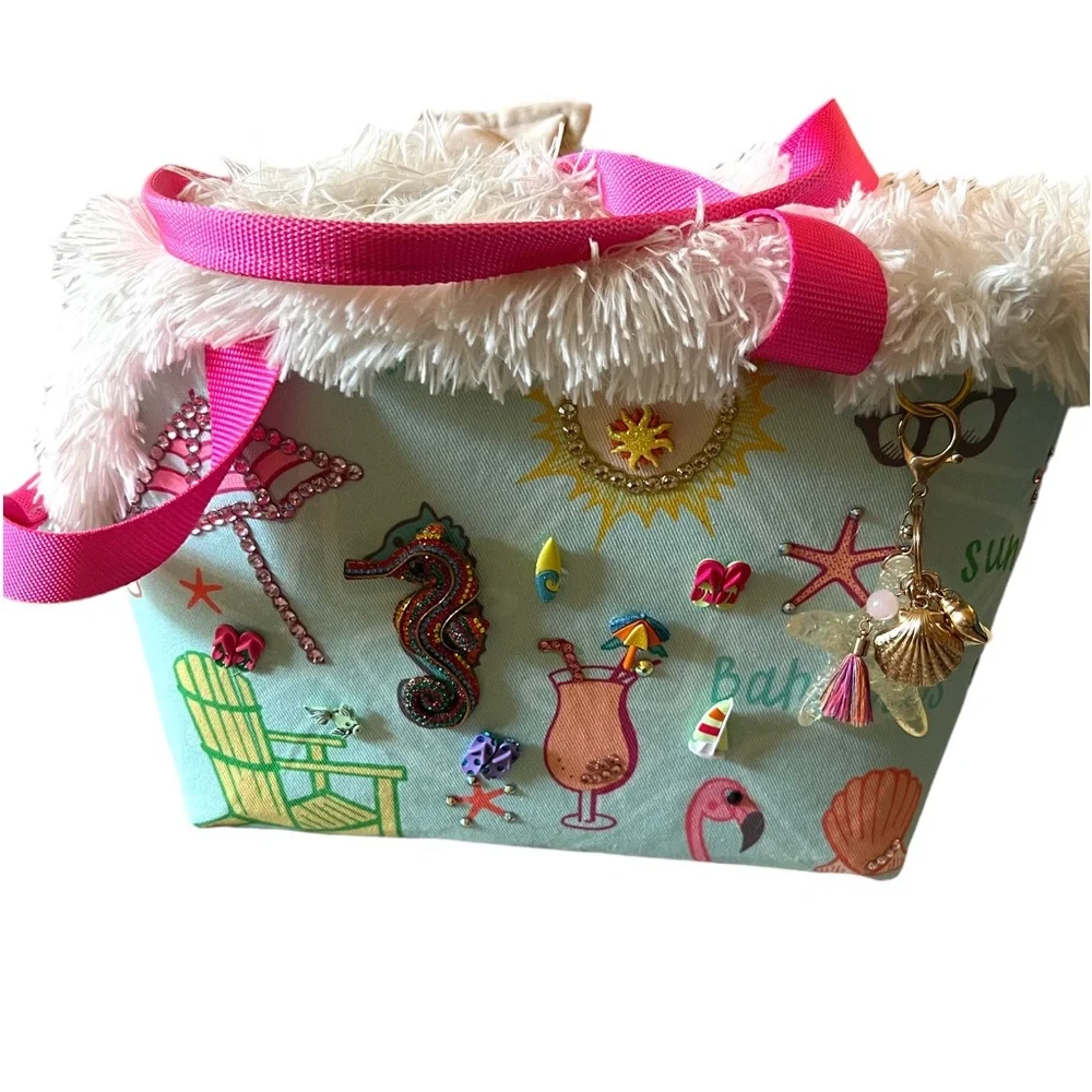 Tropical “Aloha Me To Paradise” 🌴🌺 High End Dog Carrier Purse ONE OF A KIND